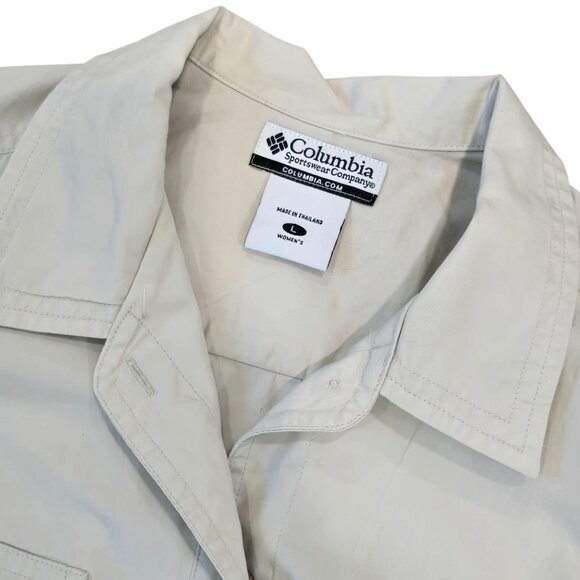 Columbia Womens tactical Beige Sleeveless Button-Front Vest Large 100% Cotton - Picture 5 of 6